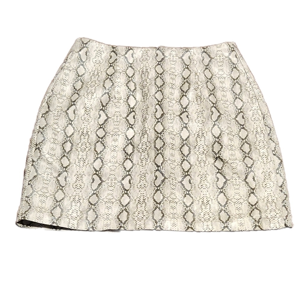 Entro Black and White Snake Print Mini Skirt- Small